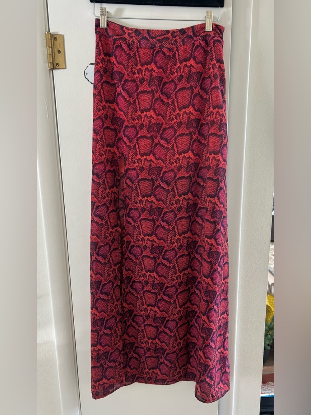 Show me you Mumu Red Snake-Print Maxi Skirt - Women's